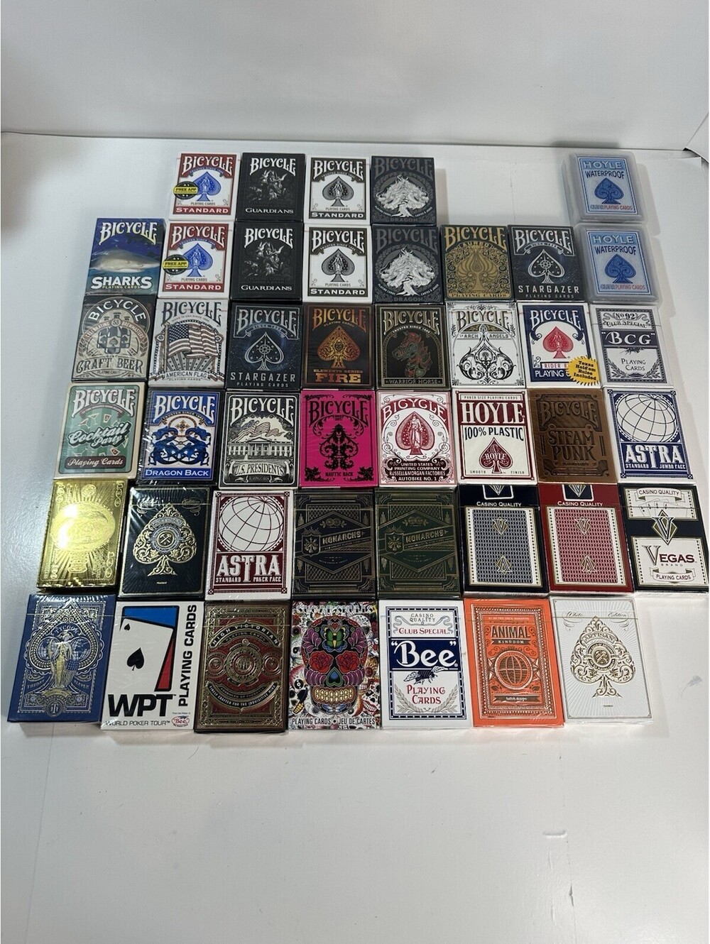 44 Playing Card Decks Lot: Bicycle, Theory11, Hoyle & More — Brand New Sealed